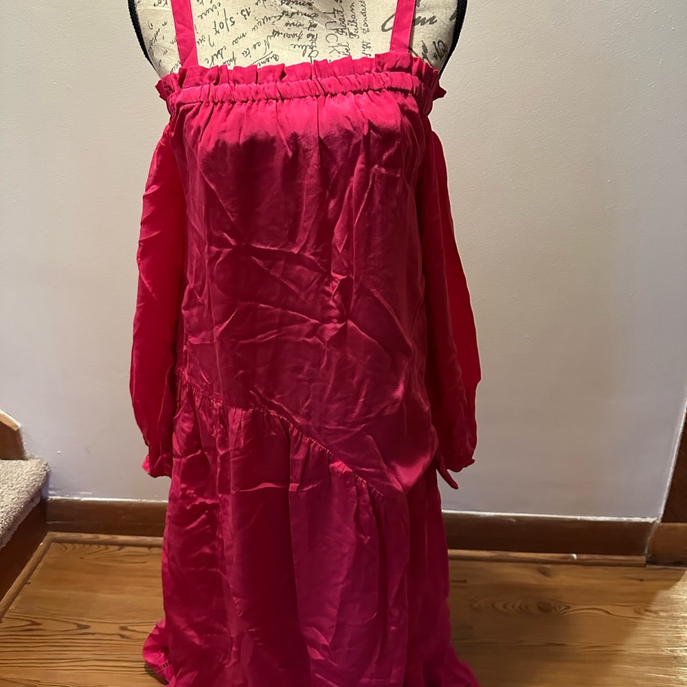 Pink The Drop size Small women’s Dress removable straps long sleeve
